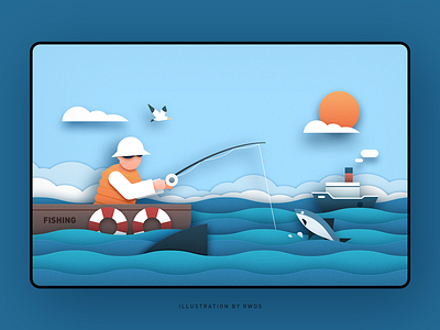 Fishing illustration ps