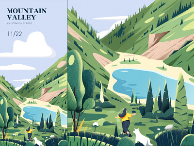 Valley2 article editorial hill hills illustration landscape mountain ps remote river scenery tree valley