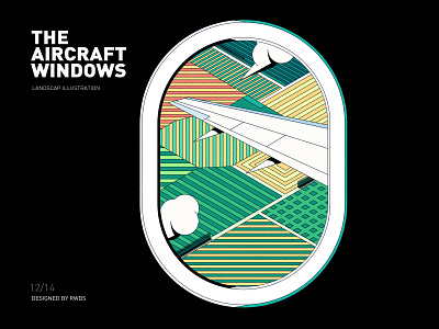 Aircraft windows airplane branding field illustration ps vector