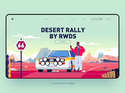Desert car desert illustration landscape mountain portrait road shop tree