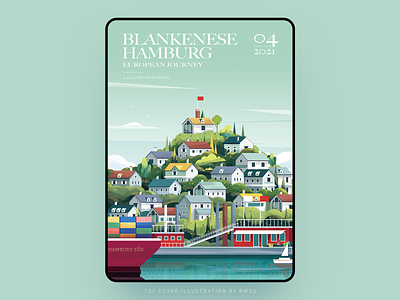 Hamburg blog city cover editorial house illustration landscape poster ps river scenery town vector