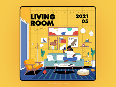 Living Room design illustration ps vector