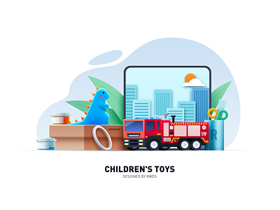 Toys car design fire engine icon icons illustration ps ui