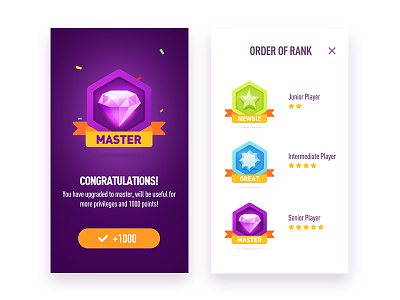 Game level app congratulations game level medal ps ui