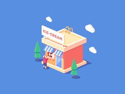ice-cream shop 2d ice icecream image isometric money ps ree shop ui