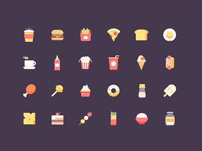 food icons cake cheese coffee colo egg food hamburge hot dog icons milk ps ui
