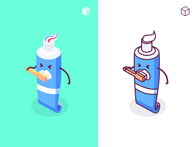 toothpaste isometric toothpaste