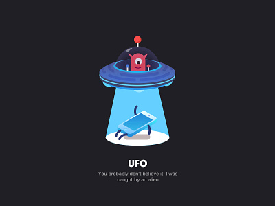 UFO alien illustration isometric phone ps ufo