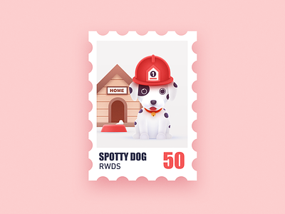 Spotty Dog china illustration spotty dog stamp