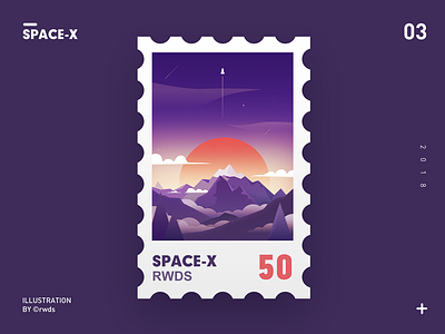 SpaceX illustration mountain rocket spacex