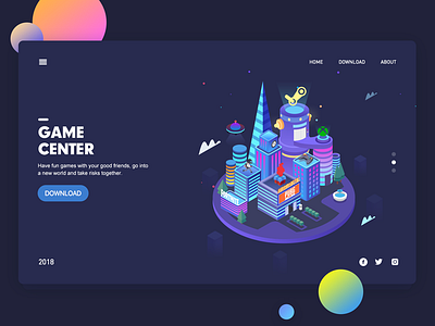 Game center2 blockchain crypt crypto futuristic game illustration isometric ps web web3