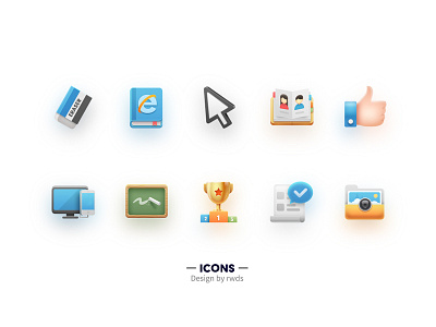 Icons2 book computer erase icons like medal phone