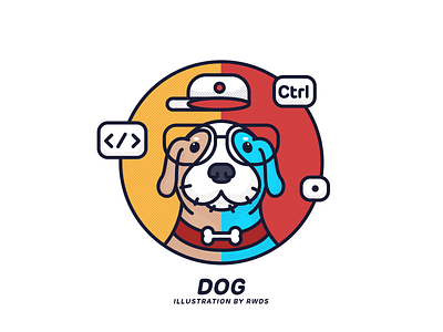 Dog dog illustration outline ps