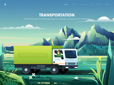 Transportation car illustration landscape mountain ps transport tree valley vally