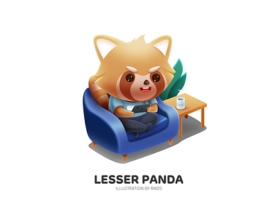 Lesser panda animal brand illustration ip lesser panda mascot ps raccoon