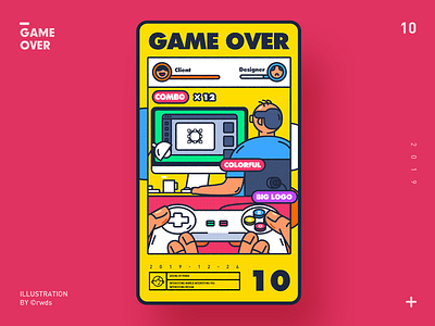 Game over design illustration ps vector