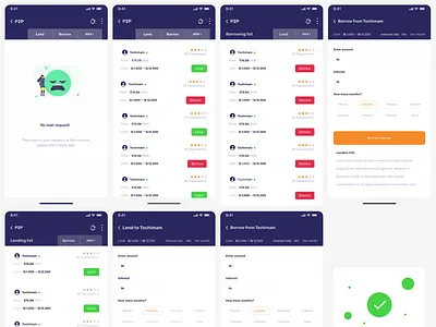 P2P LOAN APP app design illustration illustrator ui ux