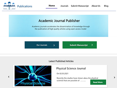 Academic Journal Publisher - Home Page adobe xd articles design ideas modern