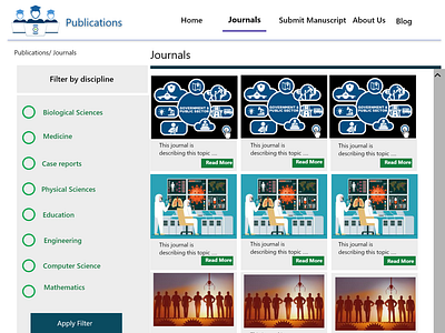 Academic Journal Publisher  - Journals page