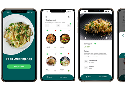 Food Ordering Mobile Application design figma mobile modern
