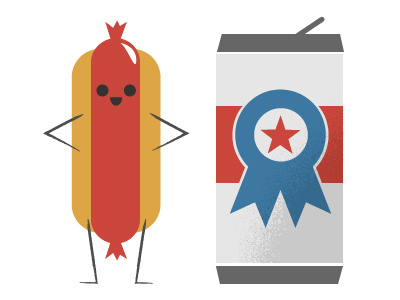 Americana americana beer food frank illustration
