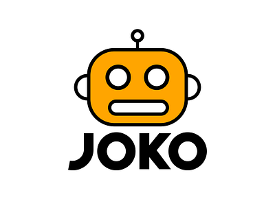 JOKO black brand branding design graphic design icon illustration logo logo design logodesign minimal orange purple robot robot arm robot illustration robot logo robotic simple white