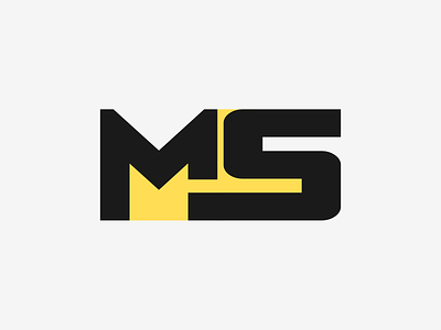 M + S black brand branding design graphic design illustration logo logo design logodesign minimal simple ui ux vector white yellow