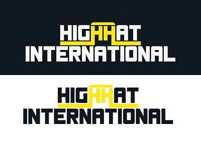 HIGHHAT INTERNATIONAL black brand branding design graphic design hat illustration international logo logo design logodesign minimal simple typography ui ux vector white yellow