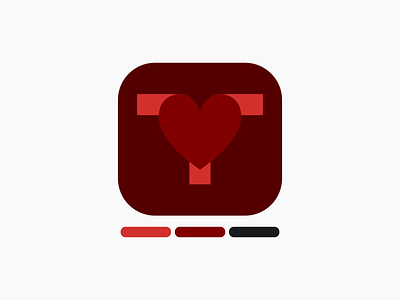 T + HEART LOGO MARK / TWYCLE LOGO MARK V3 black brand branding design graphic design health industry heart heart ecosystem icon logo logodesign minimal red reds simple