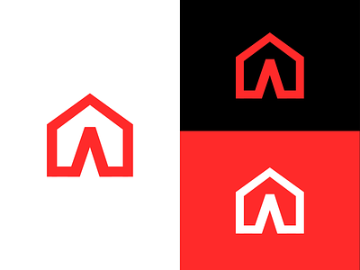HOUSE + A LETTER / LOGO MARK FOR RK FOUNDATIONS a letter a logo black design house logo house logo mark logo logodesign minimal orange simple white