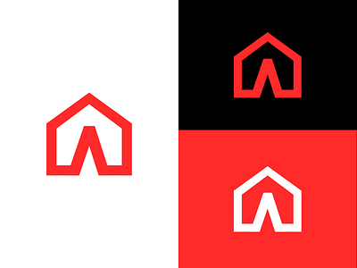 HOUSE + A LETTER / LOGO MARK FOR RK FOUNDATIONS a letter a logo black brand branding design graphic design house logo house logo mark illustration logo logo design logodesign minimal orange red simple ux vector white