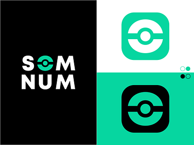 SOMNUM black design green logo logodesign mattresses minimal pillow simple sleep logo somnum logo white