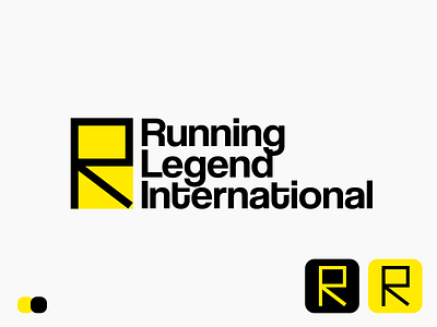 RUNNING LEGEND INTERNATIONAL black branding design graphic design logo logo mark logodesign minimal radio radio shows shows simple white yellow
