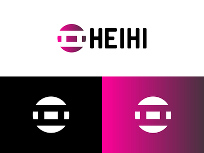 HEIHI black brand branding design graphic design heihi illustration logo logo design logo mark logodesign minimal podcast logo podcasts red simple ui ux vector white