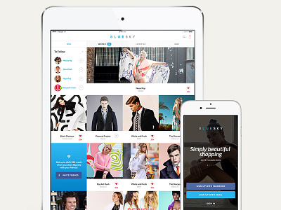 Bluesky ipad iphone mobile shopping ui ux