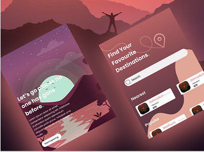 Wander: The Modern Travel App aesthetic app design travel