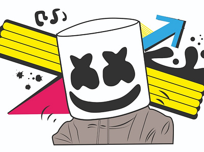 MarshMello Illustration aesthetic branding design illustration logo marshmello music