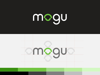 Mogu Branding branding design green grey icon identity illustration letter logo logotype mark mushroom shape styleguide type typography