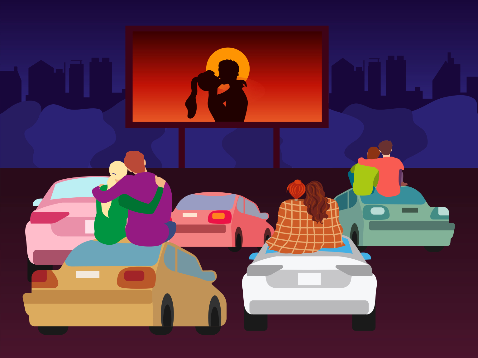 Drive in theater by Catcher_sketcher on Dribbble