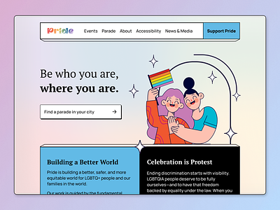 Pride Landing page design pride ui ux web design