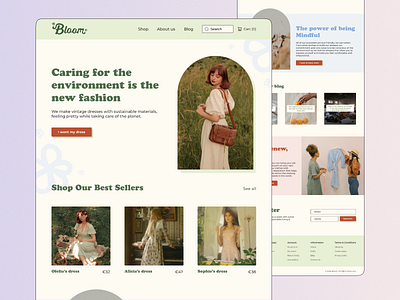 Bloom Landing page branding design fashion ui ux web design