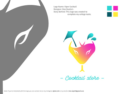 Viper Cocktail Concept branding cocktail design icon logo