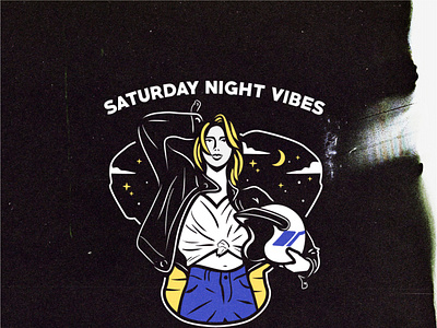 Saturday Night Vibes design illustration retro vector vintage
