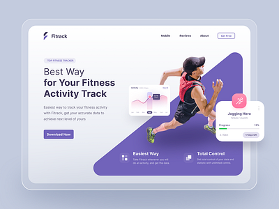 Fitness Tracking Activity Website Landing Page adobexd animation app brand design branding dashboad design fitness flat icon illustration inspiration inspire ios landingpage store ui uidesign ux webdisign