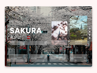 Sakura 🌸 - Japan Travel Website app branding carousel slider design glassmorphism graphic design japan landing page pink sakura travel ui visual design website