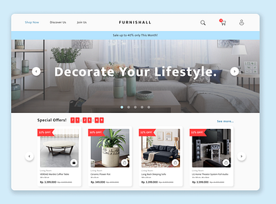 FurnishAll - Website Landing Page animation app branding design furniture graphic design illustration landing page logo motion graphics software software house ui visual visual design website