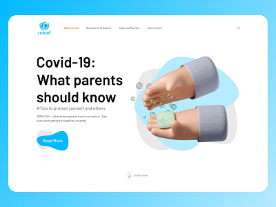Unicef - Hero header concept 3d ilustration covid 19 illustration landing page ui ui illustration unicef ux web web design website design