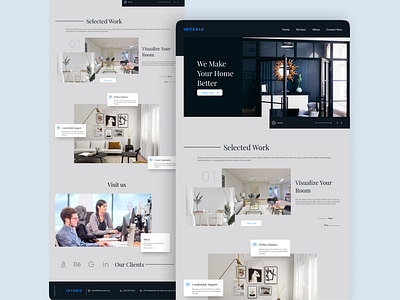 Modern Interior design Landing interior landing page ui ux ux web design