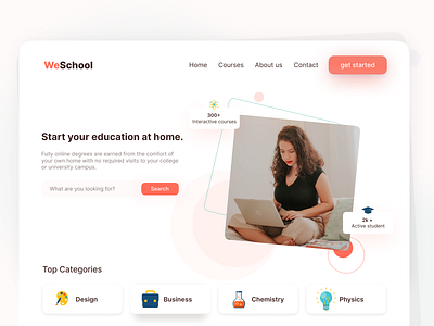 WeSchool landing page app branding design homepage illustration logo mobile ui ui ux ui design ui web design
