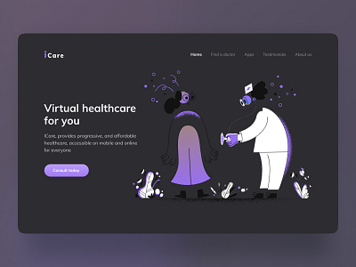 Medical Landing Page ( Dark mode)